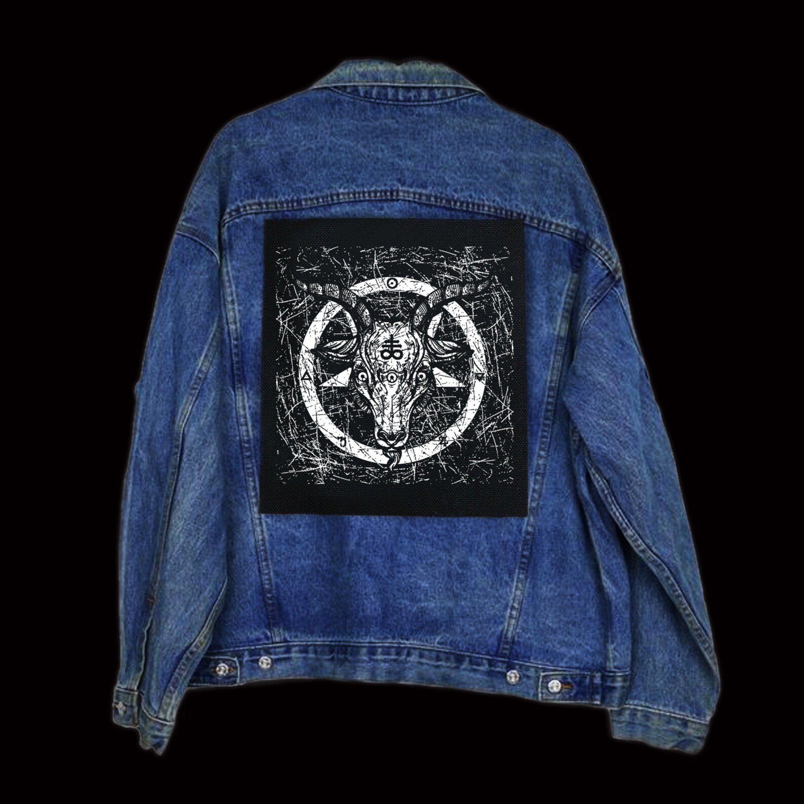 Pentagram back patch patch black punk patch back Etsy