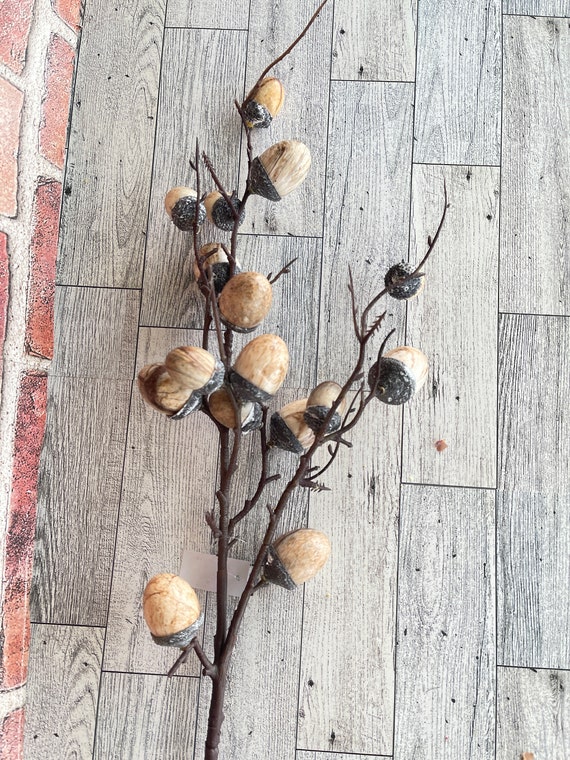 Burl Acorn Floral Spray, Wreath Attachment, Acorn floral pick, craft supply, fall florals, home decor, Christmas