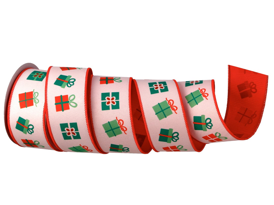 2.5 Inch Ribbon, Regency Red Green Playful Presents Ribbon, Green and ...