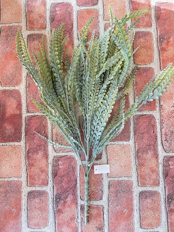 Frosted Button Fern Bush, Artificial Fern Bush,  Greenery, Floral Supplies, Wreath Greenery, Floral Greenery, Picks, Tiered Tray Greenery