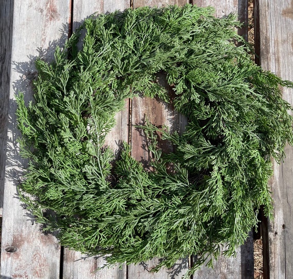 Boho Natural Cedar Wreath, Kitchen Cabinet Wreath, Natural Touch Cedar Wreath, Christmas Decor, Farmhouse Wreath, Nature Wreath, Boho Wreath