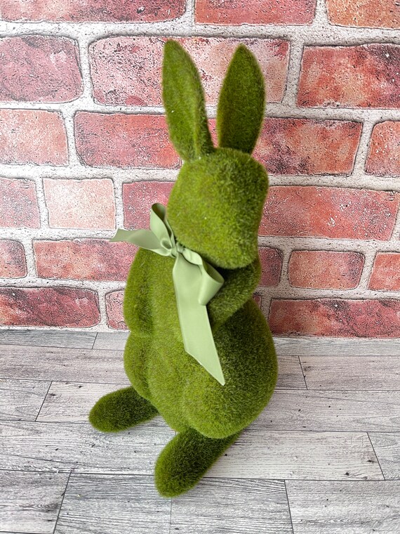 Faux Moss Green Bunny Rabbits, Bunny Wreath Attachment, Easter Bunny, Easter Decor, craft supply, spring home decor