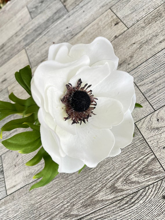 White Anemone Floral Pick,  Natural Touch Floral, Greenery, Floral Supplies, Wreath Greenery, Floral Greenery, Spray