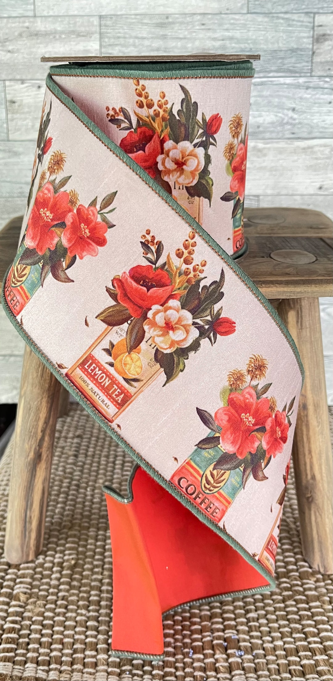 Dstevens Fall Watercolor Flowers Ribbon, 10 YARDS, 4 Inch Ribbon ...