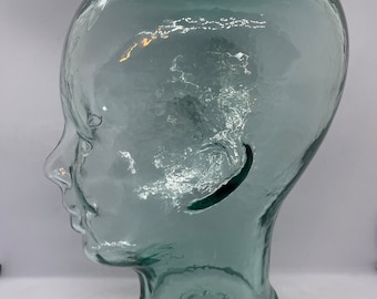 ヴィンテージ ガラス製 マネキン ヘッド インテリア ディスプレイ 頭部 緑 ヴィンテージ ガラス製 マネキン ヘッド インテリア