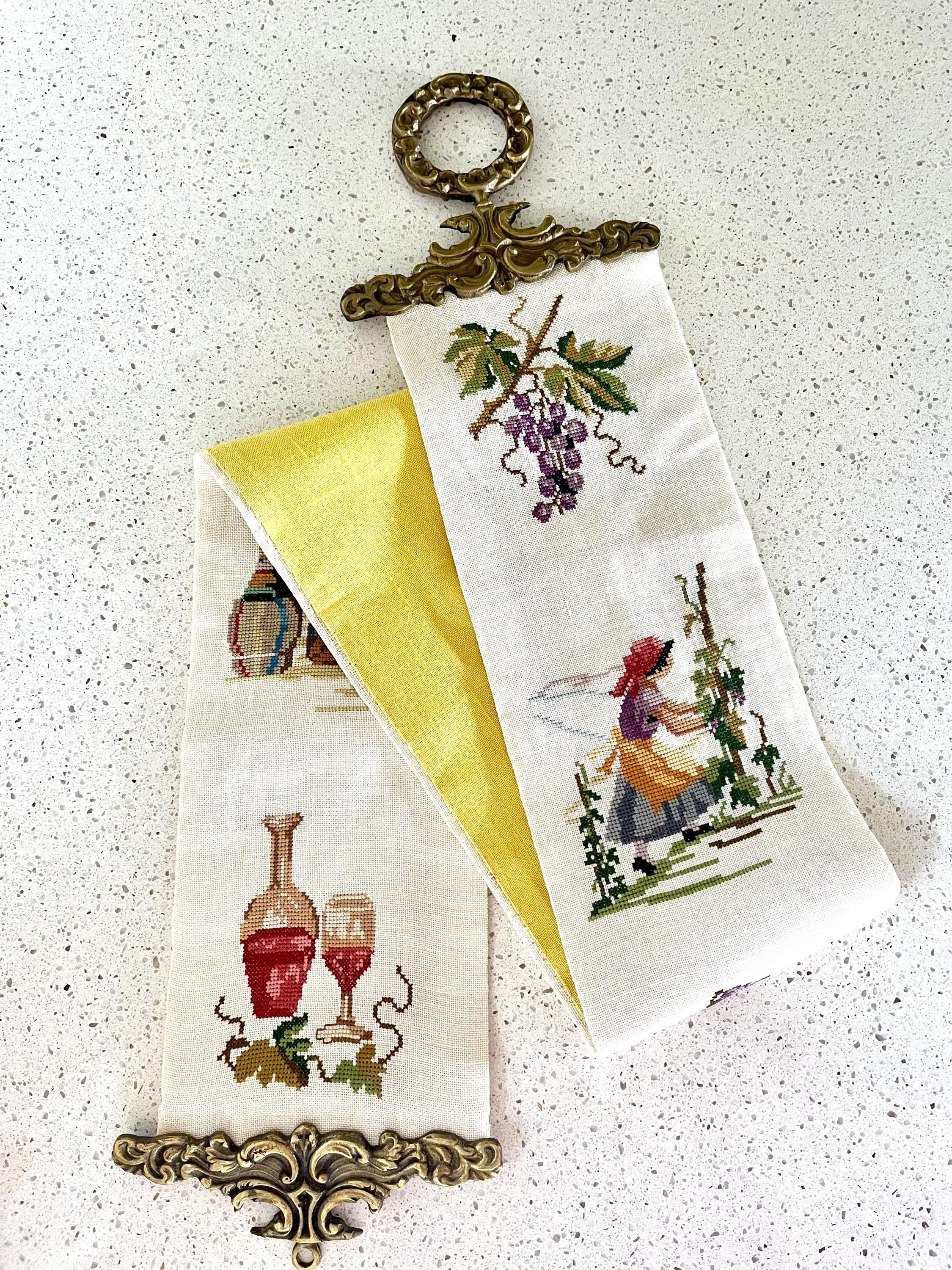 Danish Cross Stitch Tapestry, Large Cross Stitch Bell Pull