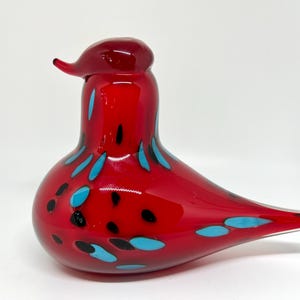 Oiva Toikka Firebird, large Glass Bird second quality, Gorgeous and rare deep Red Firebird from the 1970s, vintage Finnish design