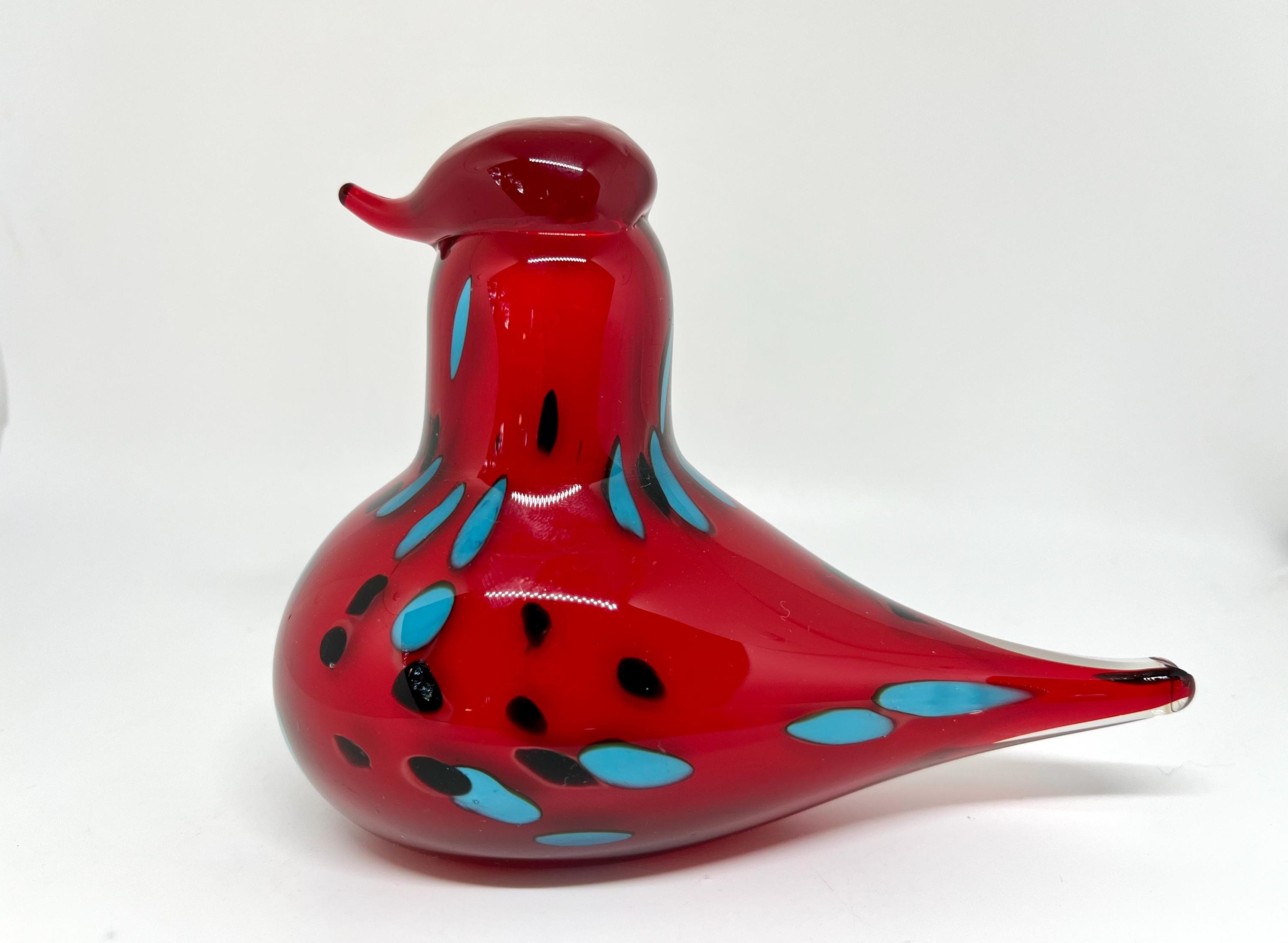Oiva Toikka Firebird, Large Glass Bird Second Quality, Gorgeous
