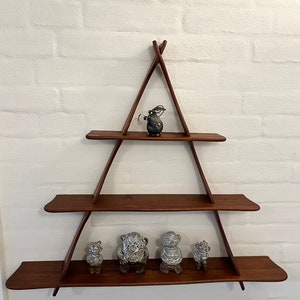 Danish Teak Triangular Amager Shelf, large model with three shelves, designed and made by Peder Moos, vintage Danish design image 2