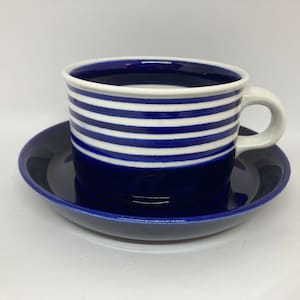 Gustavsberg Kobolt teacup duo Model BG, Karin Björquist Swedish vintage design