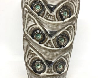 Keramische Eulenfigur, 3er-Set Eulen von Ester Wallin für Upsala Ekeby, seltenes Eulen-Drilling, neuwertiger Zustand, schwedisches Vintage-Design