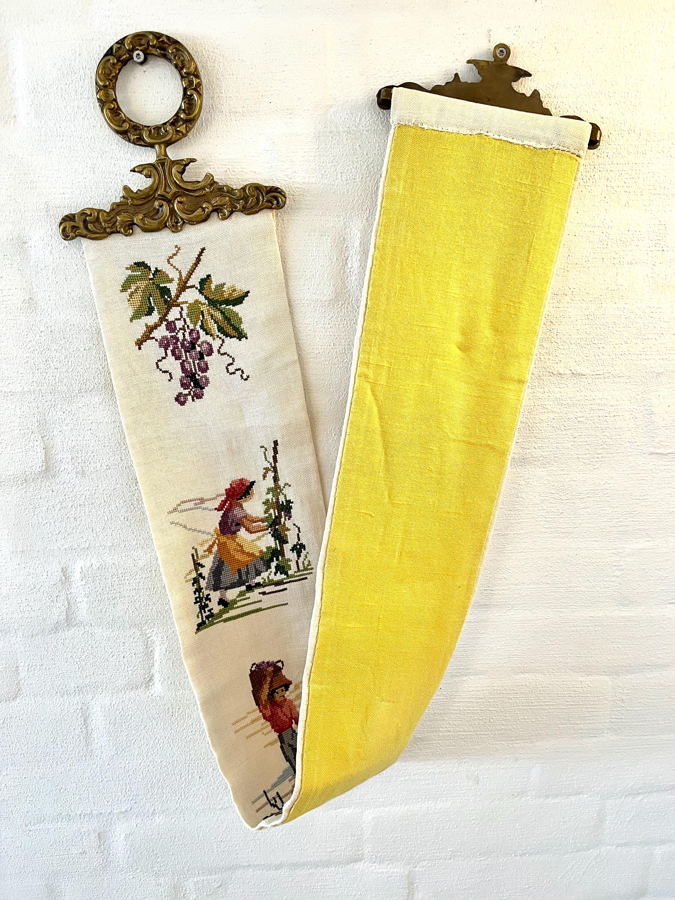 Danish Cross Stitch Tapestry, Large Cross Stitch Bell Pull