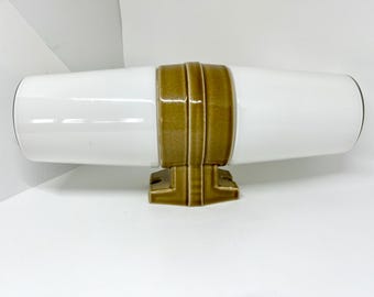 IFÖ sconce 6065 large / chubby version, Brown glazed double shade wall lamp, Sigvard Bernadotte Swedish vintage design