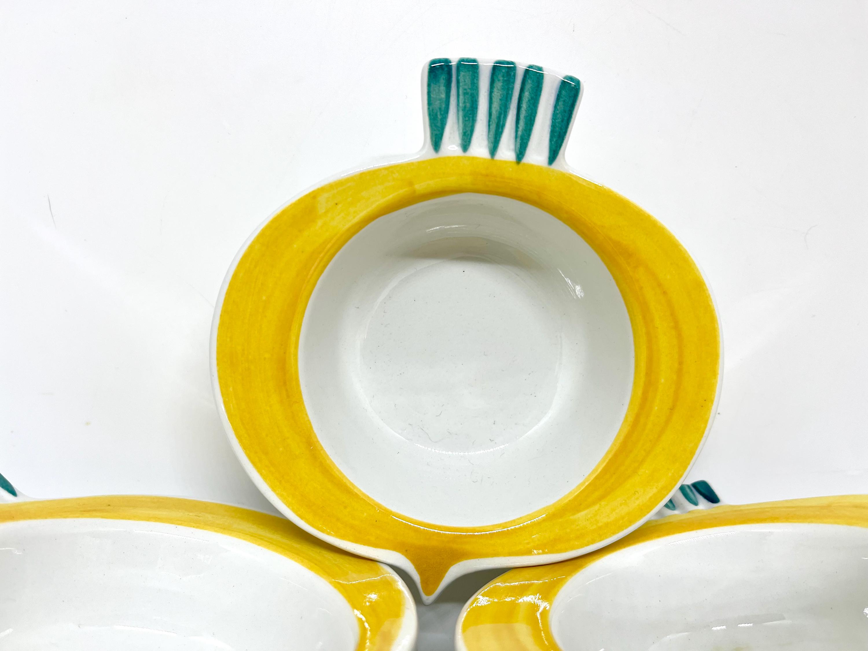 Rörstrand Picknick Bowls, Very Rare Radish Bowl Yellow and Blue