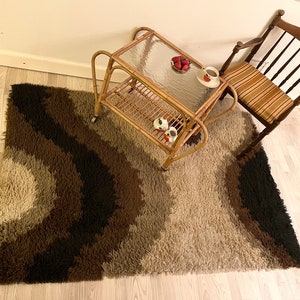 Danish large vintage EGE Rya carpet / coffee table carpet, ORIGINAL Manufacture label, Scandinavian retro Rya Rug, vintage Danish 1970s