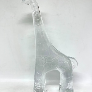 Kosta Boda Giraffe LARGE, seltenes großes 24 cm Glas Briefbeschwerer Sammlerstück, Zoo Serie von Bertil Vallien 1975, schwedisches Vintage Glasdesign