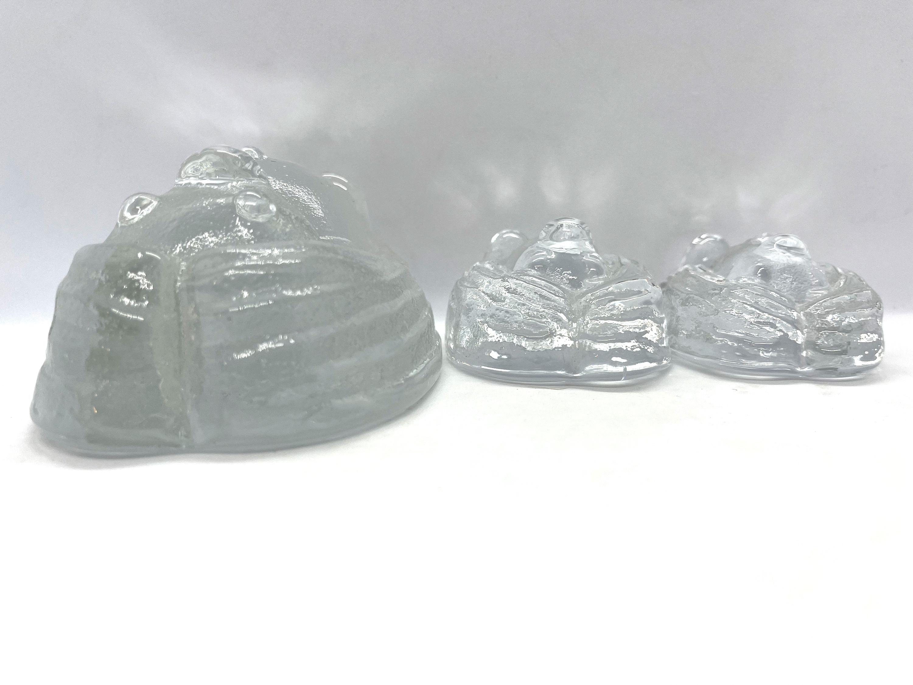 Bergdala Troll Family Heavy Glass, Vintage Glass Troll Sculptures
