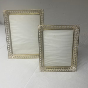 Danish Antique picture Frames 22 x 28/ 23,5 x 18,5 cm, set of two with identical frame pattern, Convex glass, Danish antique wall decoration
