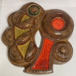 Soholm ceramic wall plate, large very rare ceramic wall plate by Noomi Backhausen, Danish midcentury design