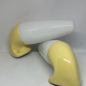 IFÖ sconce bright yellow, Set of two wall lamp number 6035, Sigvard Bernadotte Swedish vintage design