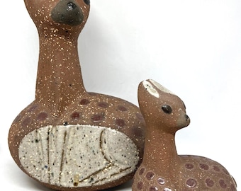 Thomas Hellstrom Keramik Reh GROSS, NEUwertig und sehr selten 1960er Jahre Keramik Reh 27 cm, Nittsjö Schweden, vintage Design