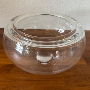 Holmegaard Provence bowl Clear, Large display/ fruit plate, designed by Per Lütken 1958, Danish midcentury design