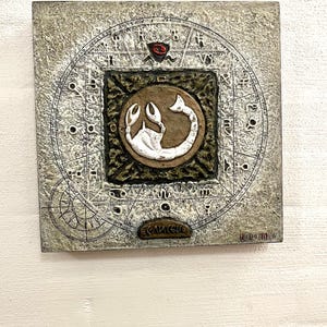 Zodiac sign Cancer ceramic plaque 24 x 24 cm, Danish design by Patrice Barat, Rikki Tikki Company Denmark