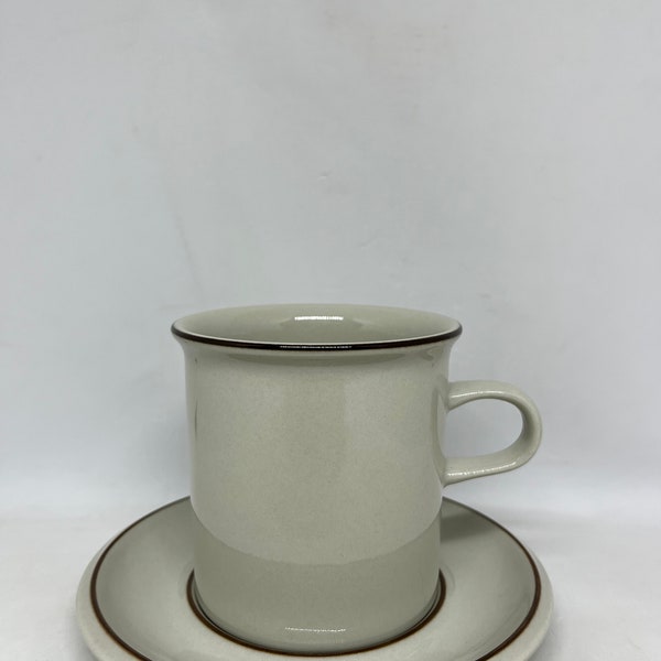 Arabia Fennica Cocoa mug duo sets, large stoneware MUGS with saucers, designed by Richard Lindh/ Ulla Procopé, vintage Finnish design