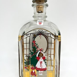 Holmegaard Christmas bottle, 1990 Akvavit bottle , designed by Michael Bang / Jette Frölich, Danish vintage design