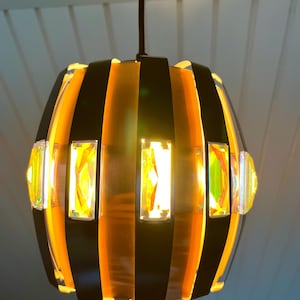 Werner Schou large MINT pendant light Copper and black aluminium, with faceted acrylic prisms, Coronell Electro midcentury Danish design