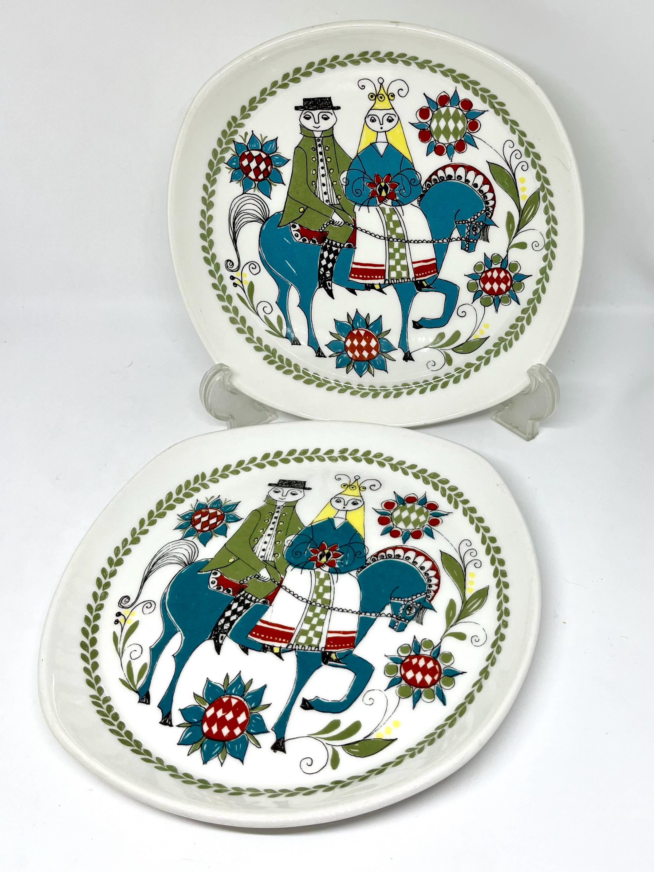 Figgjo Saga Plates, Mint Set of 2 Vintage Side Plates, Designed by