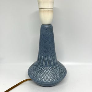 Soholm ceramic table lamp, rare blue glaze model, designed by Einar Johansen,  midcentury Danish design
