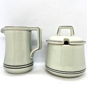 Quistgaard Columbia Sahne- und Zuckerdose mit Deckel MINT, Vintage Bing & Grøndahl Steingut Dänemark, Danish Design