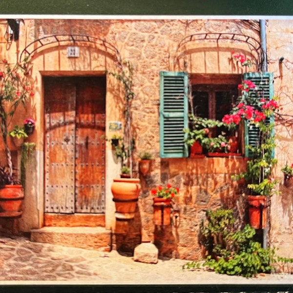 Wall mural Italian Romantic Street scenery wallpaper, un used original vintage Scene wallpaper, Landscape vintage, Wall decor, Wall art