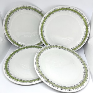 Rorstrand Garden Diner plates 24 cm, set of 4 VERY large plates from the series Garden, Marianne Westman, Swedish vintage design