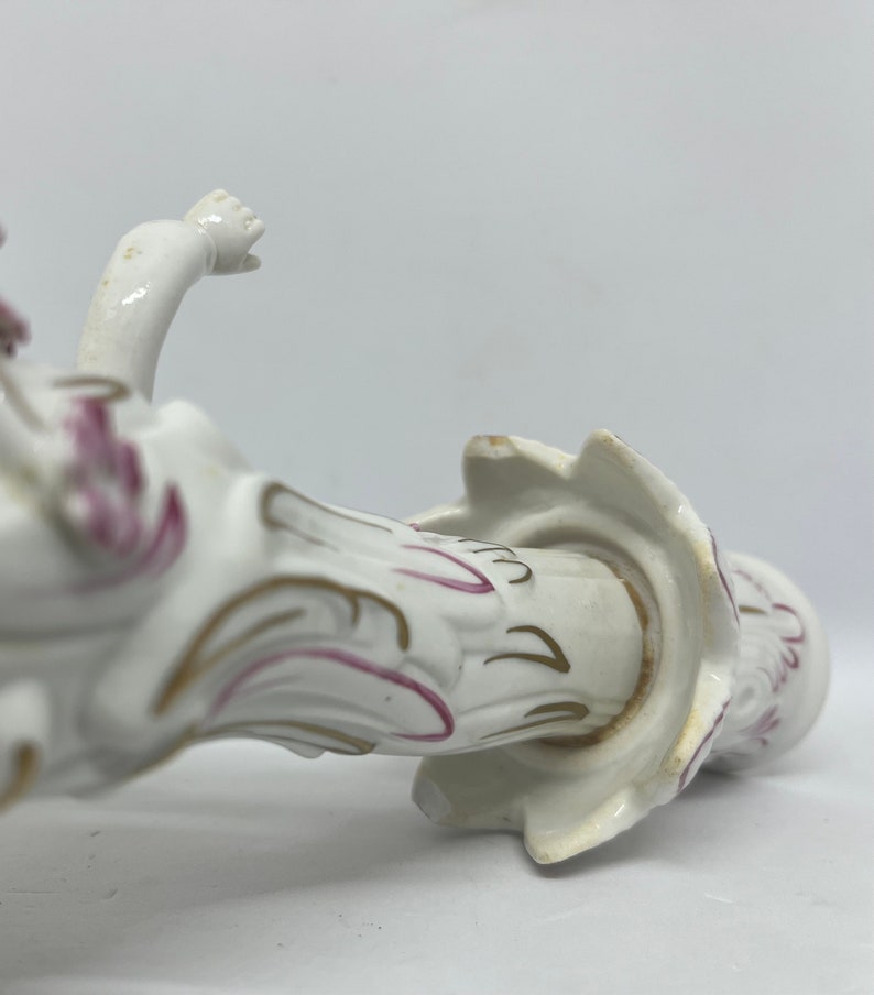 Antique Dresden Cherub Candelabra, Set of Two German Designed Candle