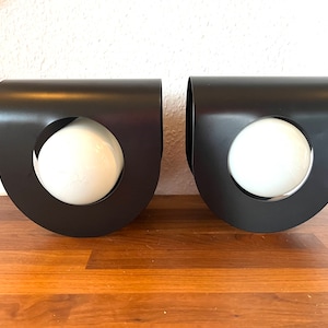 Lyfa Denmark, set of two never used Lyfa Filur in original boxes, vintage Black metal lights with amazing lighting effect, Danish design