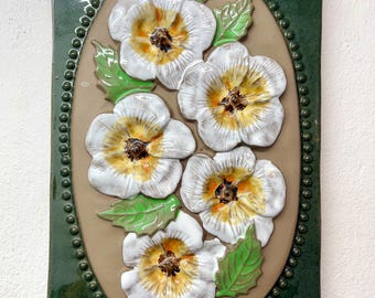 JIE Gantofta Sweden, Large 32 X 20,5 Cm Ceramic Plaque, White