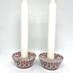Bjorn Wiinblad Nymolle Denmark, Rare Set of Two Candle Holders