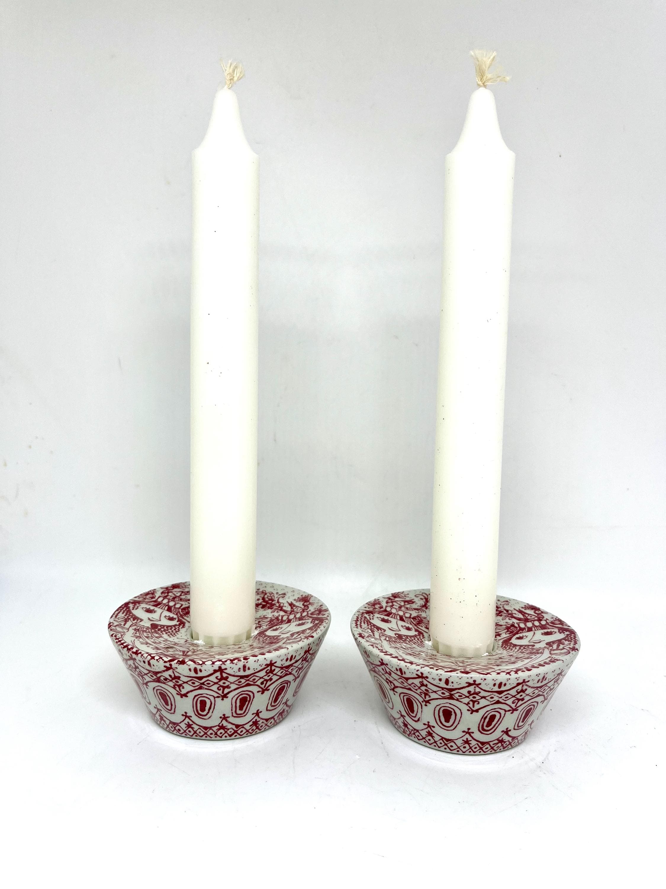 Bjorn Wiinblad Nymolle Denmark, Rare Set of Two Candle Holders