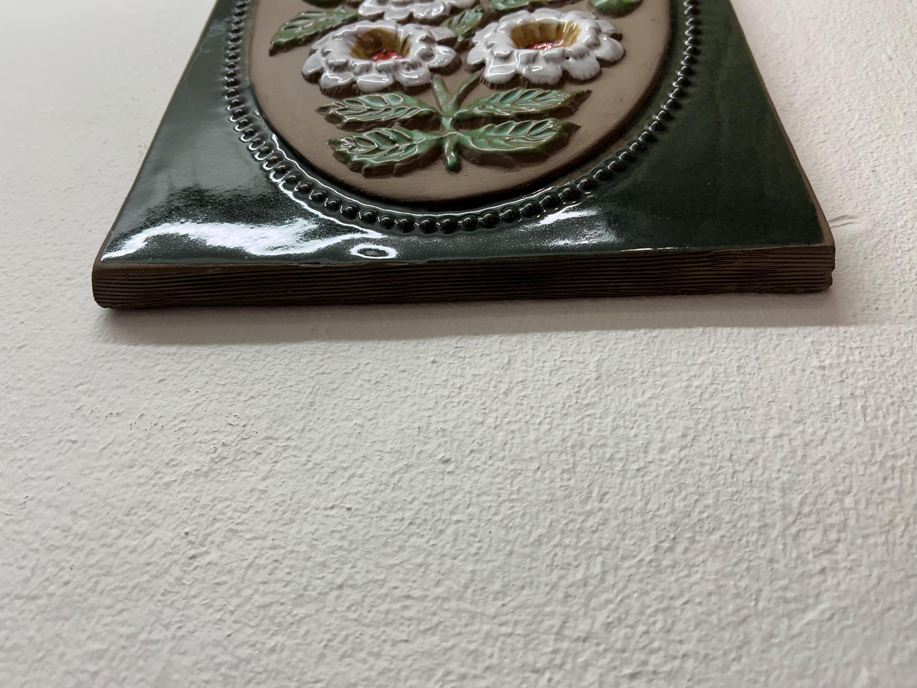 JIE Gantofta Sweden, Large 33 X 21,5 Cm Ceramic Plaque, White
