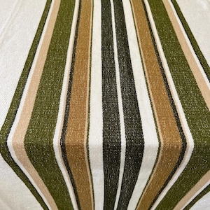 Dänische Vintage Tischdecke, Grün, Beige und cremefarbene lose gewebte Tischdecke aus Polyestermischung, weiche Qualität, leicht zu waschen, Vintage Danish Design