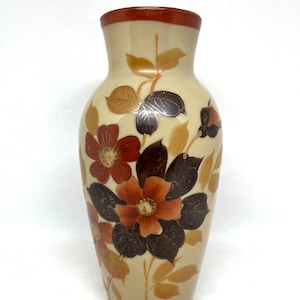 Antique Victorian opaline glass, early 1900 mouth blown and hand painted unique vase, antique European design 1900