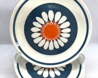 Figgjo Daisy Kuchenteller, Set aus fünf 17 cm Kuchen-/ Frühstücks-/ Desserttellern, Entwurf Turi Gramstad Oliver, norwegisches Vintage-Design