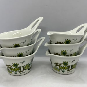 Figgjo Market set of 6 portion bowl / sauce or dressing bowl, Turi design vintage Norwegian