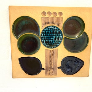 Rorstrand ceramic wall plate, rare Olle Alberius design plaque, Kavalkad plaque series for Rörstrand, vintage Swedish design