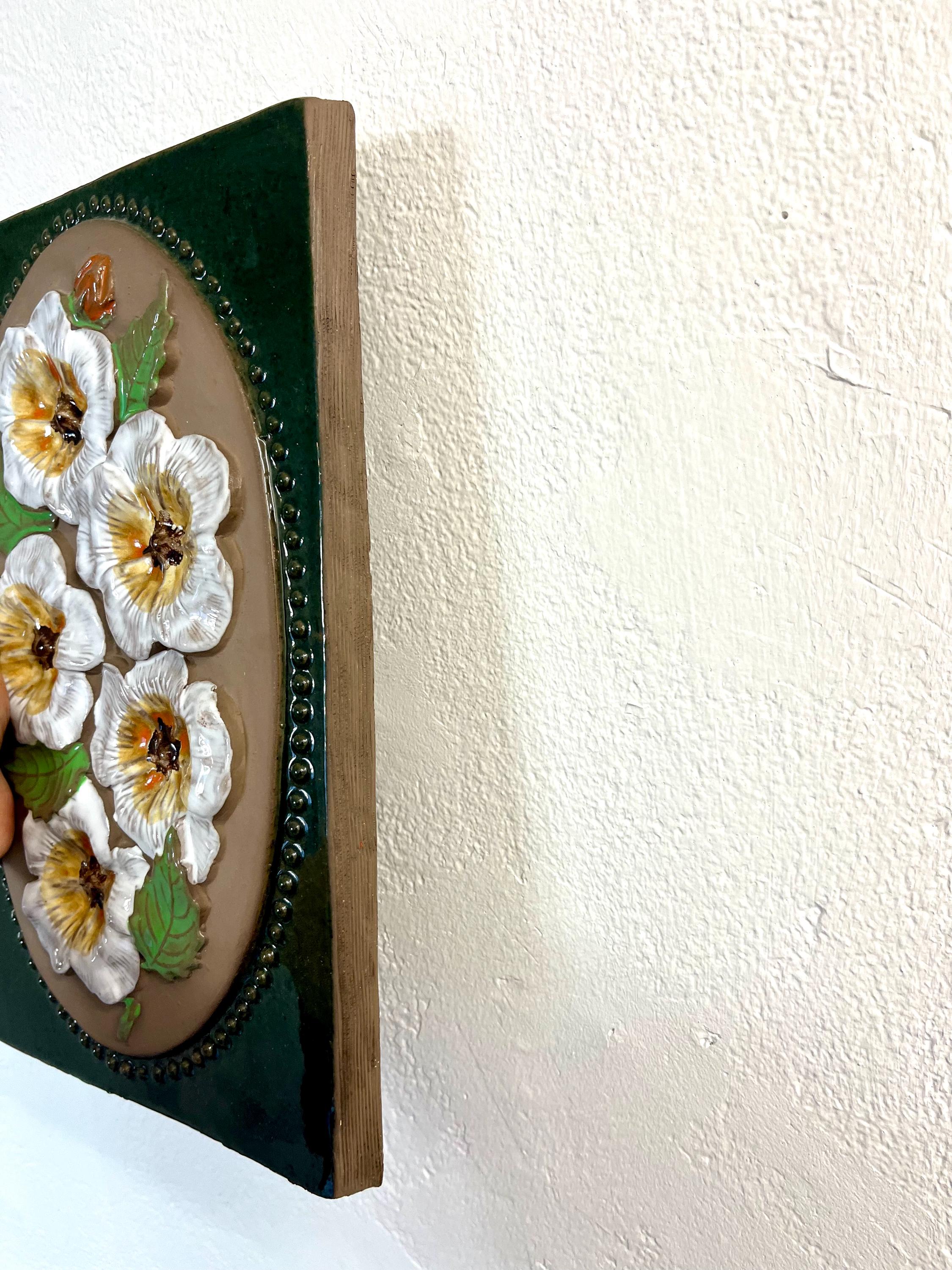 JIE Gantofta Sweden, Large 32 X 20,5 Cm Ceramic Plaque, White