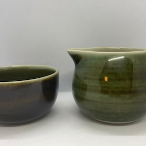 Rorstrand Maya cream and sugar set, hand painted stoneware, Marianne Westmann Swedish design