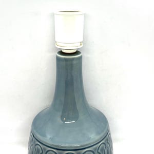 Soholm table lamp, dusty Blue ceramic table lamp, un signed design by Einar Johansen model no. 2113-2, Søholm midcentury Danish design
