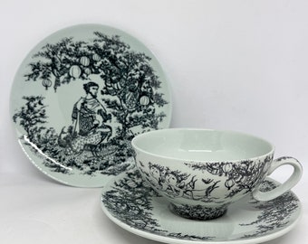 Bjorn Wiinblad teacup trio set, MINT sets from A Midsummer Night's Dream Act 1 Scene 1, Nymølle Denmark, vintage Danish design